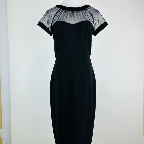 Maggie London The Illusion Dress Black Sheer Size 6 - Picture 2 of 11